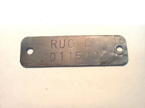 1967 ford mustang cougar 289 4 speed toploader id tag rug-e