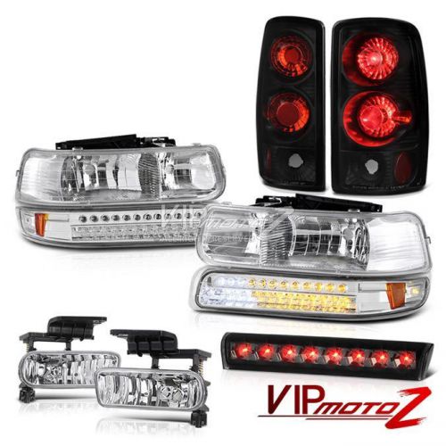 00-06 chevy suburban ls roof brake lamp clear chrome fog lights tail headlamps