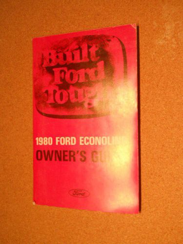 1980 ford econoline  factory owners manual operators manual