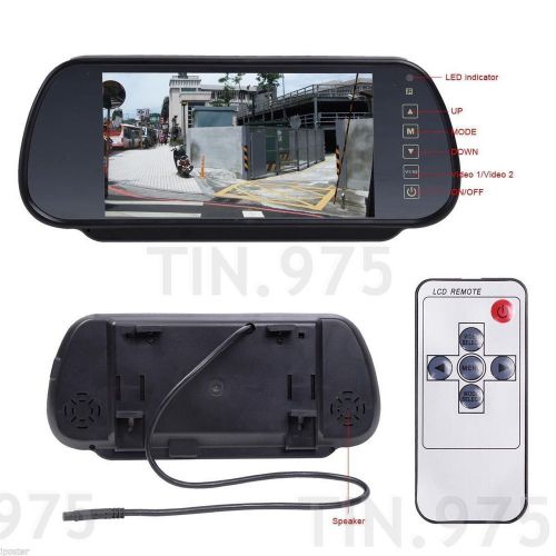 7&#034; lcd car rear view mirror monitor wireless night vision backup reverse camera