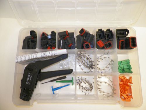 350pc deutsch dt installer kit dtt-16-00 crimping tool for harley cat and more