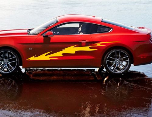 Car decal vinyl body stickers side decals racing flames for mustang #211