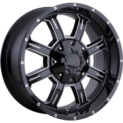 17x9 black milled havok h101 8x6.5 +12 wheels open country rt 37x13.5x17 tires