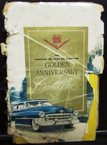 1952 cadillac dealer data book series 62 60 special 75 golden anniversary