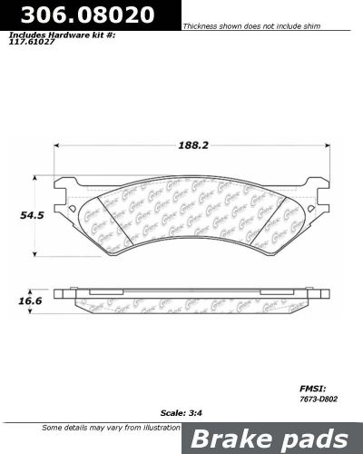 Centric parts 306.08020 rear high performance brake pads