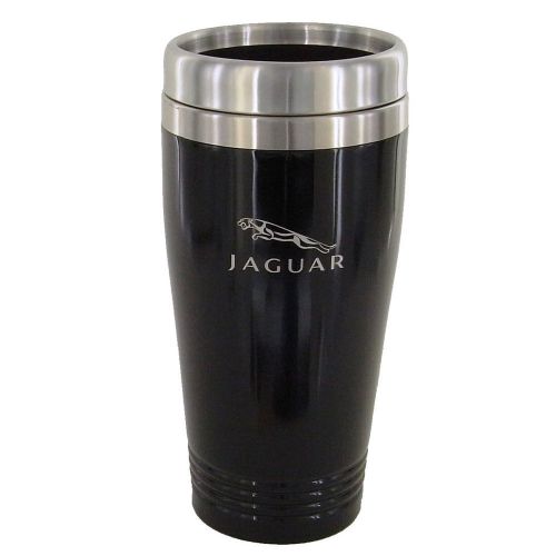 Jaguar black stainless steel coffee tumbler mug