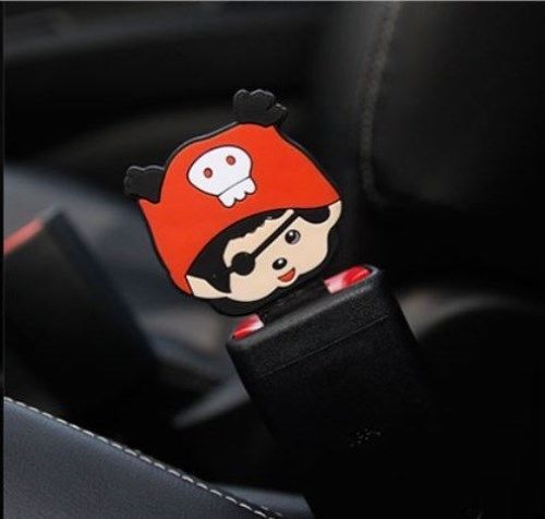 Cute character safety seat belt buckle alarm insert stopper clip clamp - pirate
