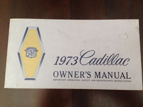 1973 cadillac owners manual