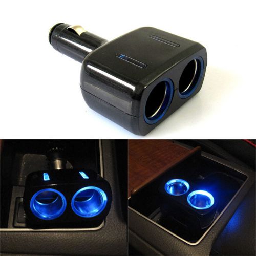 Car one in two cigarette lighter 12v power supply distributor usb car charger