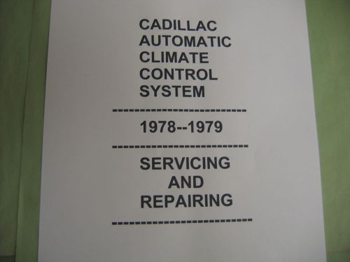 1978 1979 -repairing  cadillac  a/c  automatic climate control system