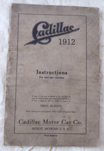 1912 cadillac original owners manual