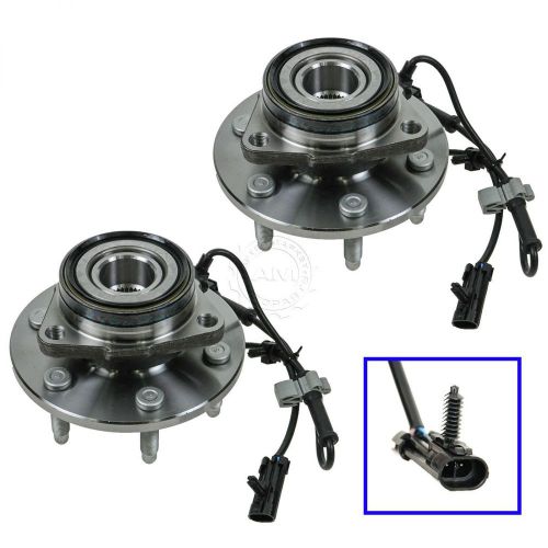 2 front wheel hubs &amp; bearings pair set w/ abs for chevy gmc truck 4x4 4wd awd
