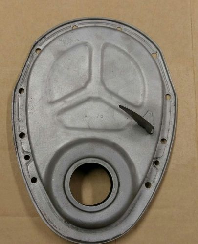 Sb gm chevrolet timing chain cover dated 8-70 a0r small block 283 327 350