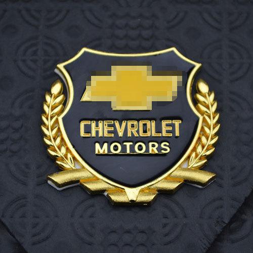2 pcs golden metal car marked auto emblem graphics decals sticker for "chevrolet