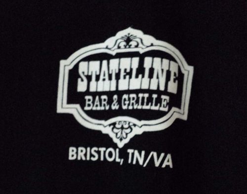 Black 100% cotton m shirt from stateline bar &amp; grill bristol, tennessee/va