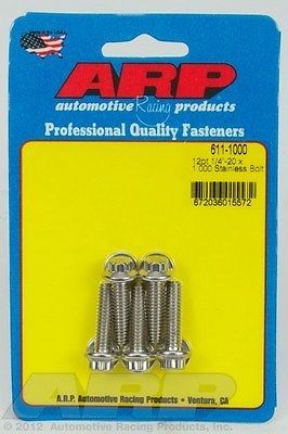 Arp 611-1000 bolts (5) 1/4-20 x 1.000 right hand thread 12 point stainless steel