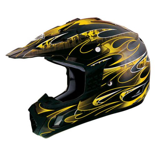 Thh 02-8353 - tx-12 flame matte black/yellow helmet youth large