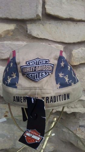 Harley davidson american tradition flag skull cap do rag bandana scarf sweatband