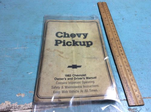 Chevy pickup 1983 owners and drivers manual