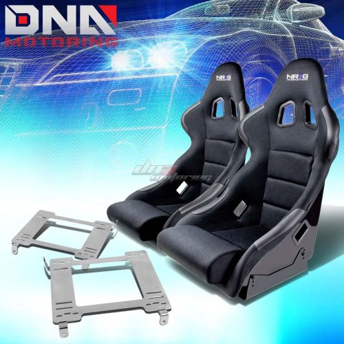 Nrg type-r deep bucket racing seats+full stainless bracket for 94-05 neon r/t