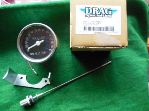 Drag specialties 3 1/8in. dash mount speedometer