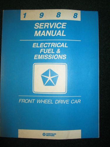 1988 chrysler plymouth dodge electrical fuel emissions service repair manual fwd