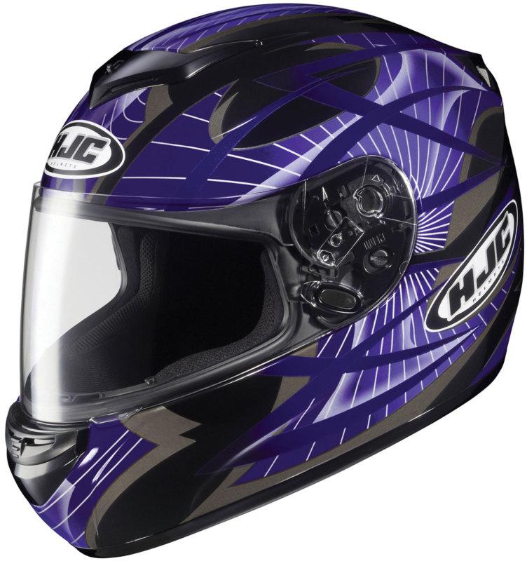 Hjc cs-r2 storm black/purple full-face motorcycle helmet size large