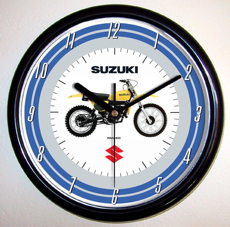 Suzuki rm250  motorcycle wall clock 1977 1978 1979  rm-250