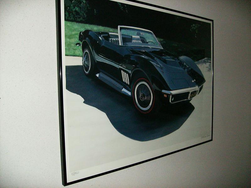 1969 corvette convertible print 427 harold cleworth signed numbered