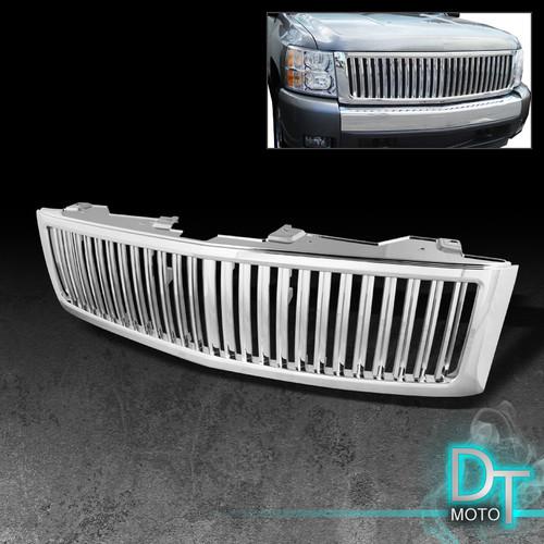 07-13 chevy silverado pickup vertical front hood sport grille grill - chrome