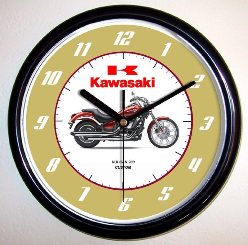 Kawasaki vulcan 900 custom motorcycle wall clock 2010 red