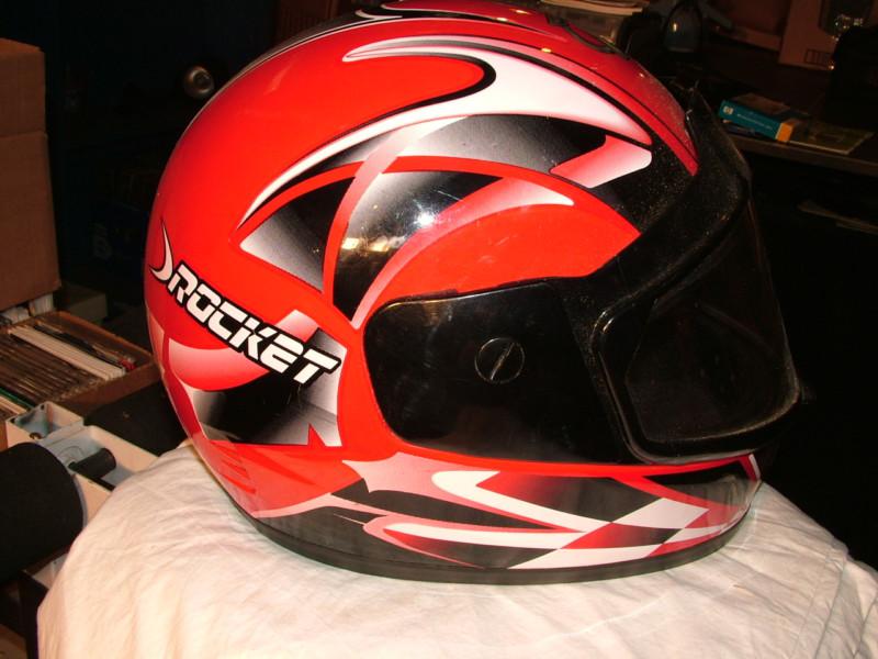 Joe rocket motorcycle helmet men's xl red dot/snell approved lightly used 