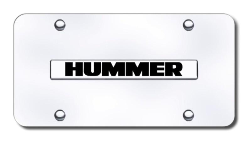 Gm hummer name chrome on chrome license plate made in usa genuine