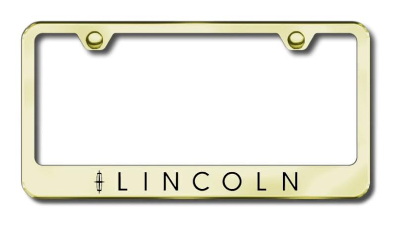 Ford lincoln  engraved gold license plate frame -metal made in usa genuine