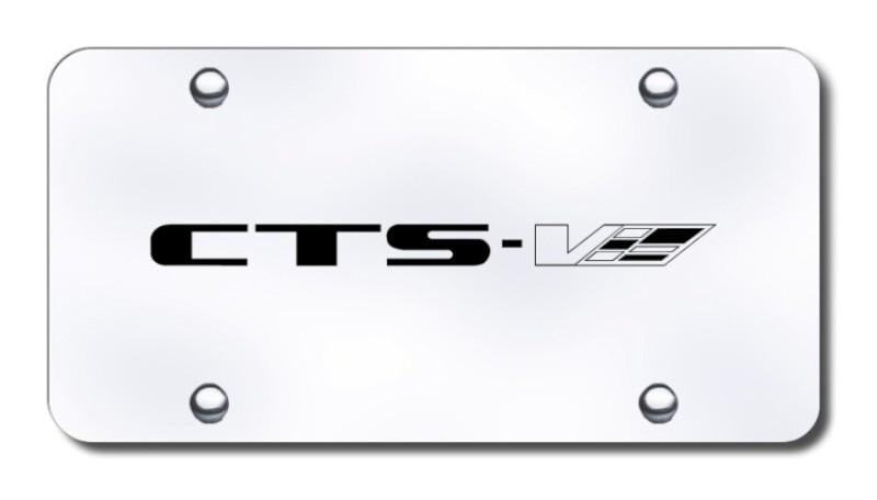 Cadillac cts-v laser etched brushed stainless license plate made in usa genuine