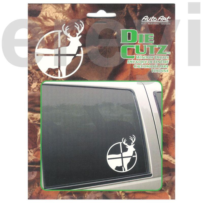 White deer hunting crosshairs window decal outdoor sport wilderness car sticker