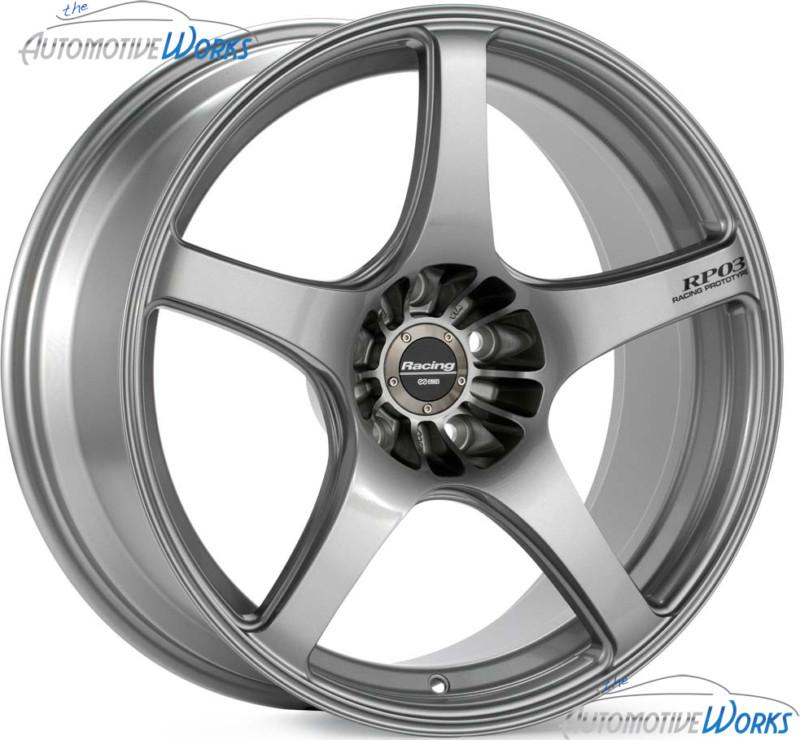 18x7.5 enkei rp03 5x114.3 5x4.5 +48mm silver rims wheels inch 18"