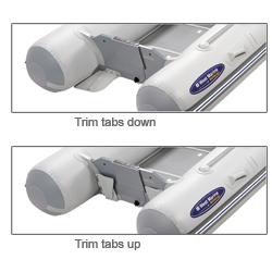 Inflatable boat trim tabs