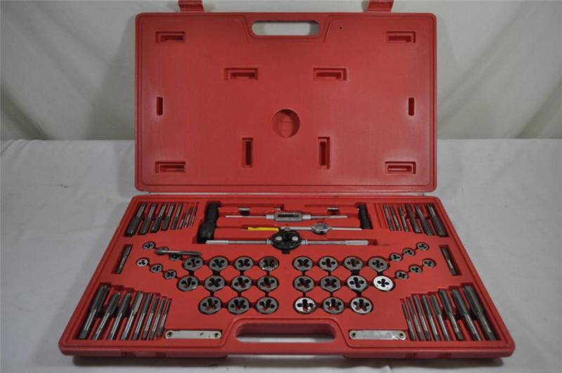Duratool sae and metric tap and die threading set  76-pieces