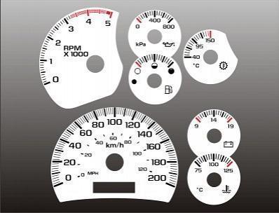2003-2005 silverado diesel metric kmh kph instrument cluster white face gauges