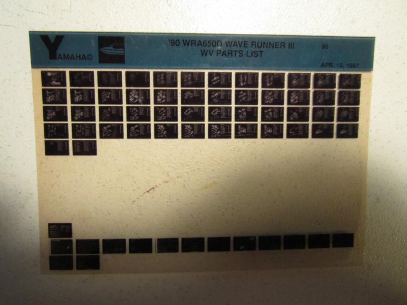 1990 yamaha wave runner iii wra650d microfiche parts catalog jet ski wra 650 d 3