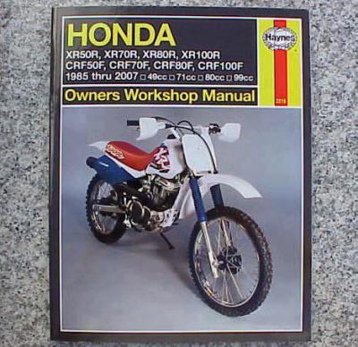 1985-2007 honda xr crf 50 xr70 70 80 100 repair manual