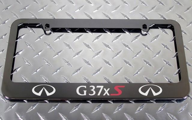 1 brand new infiniti g37xs gunmetal license plate frame + screw caps