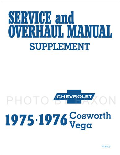 1975-1976 chevy cosworth vega repair shop manual supplement chevrolet service