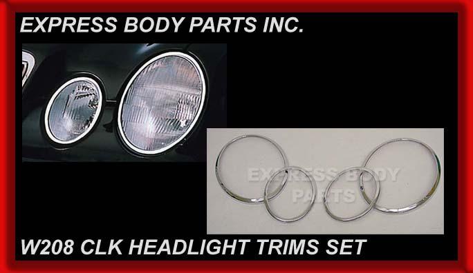 Clk 1998-2002 chrome headlight trims moldings w208 clk320 clk430 clk55