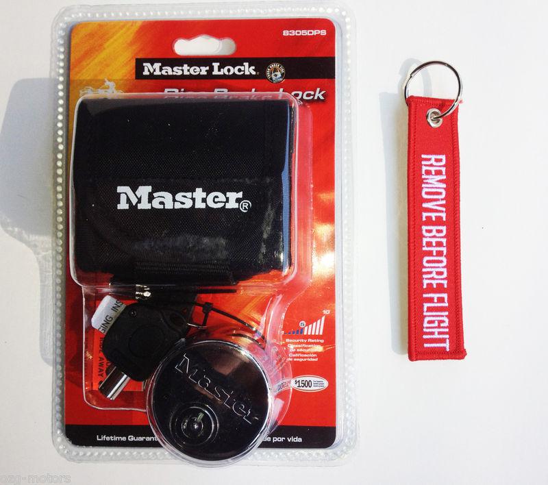 Master disk lock motorcycle brake safety security key keychain harley fl xl fx i