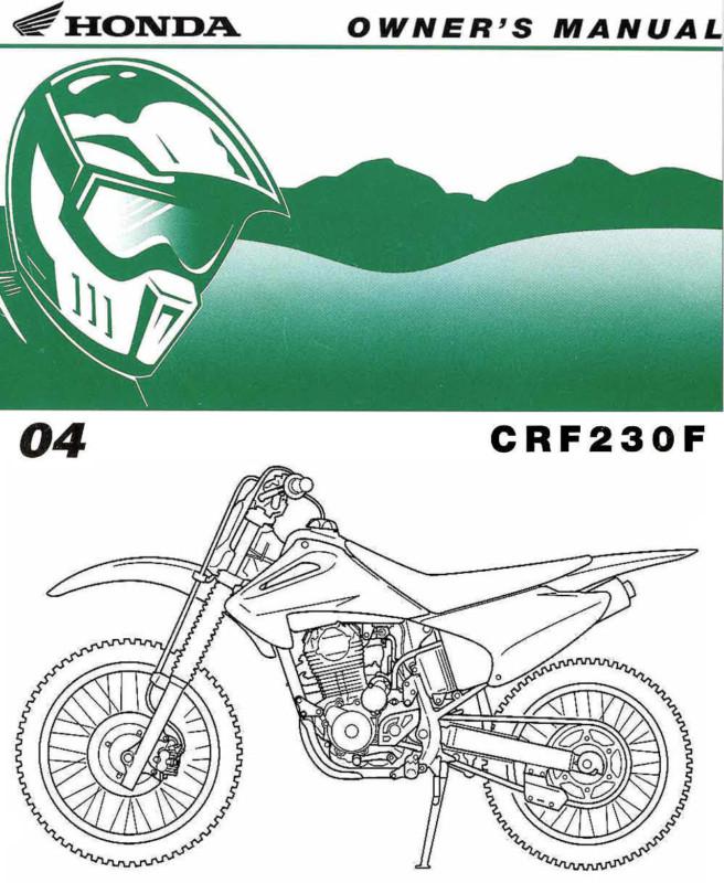 2004 honda crf230f motocross motorcycle owners manual -crf 230 f-honda-crf230