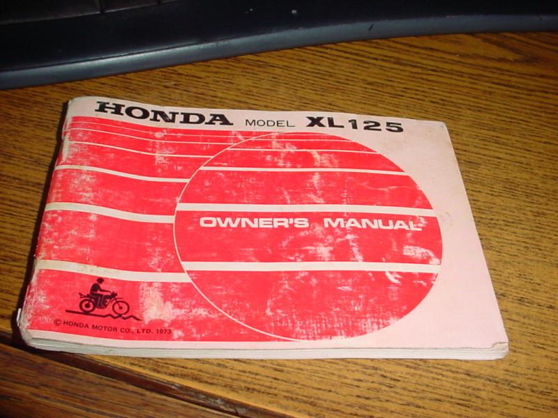 Original 1973 honda xl125 motorcycle  owners manual