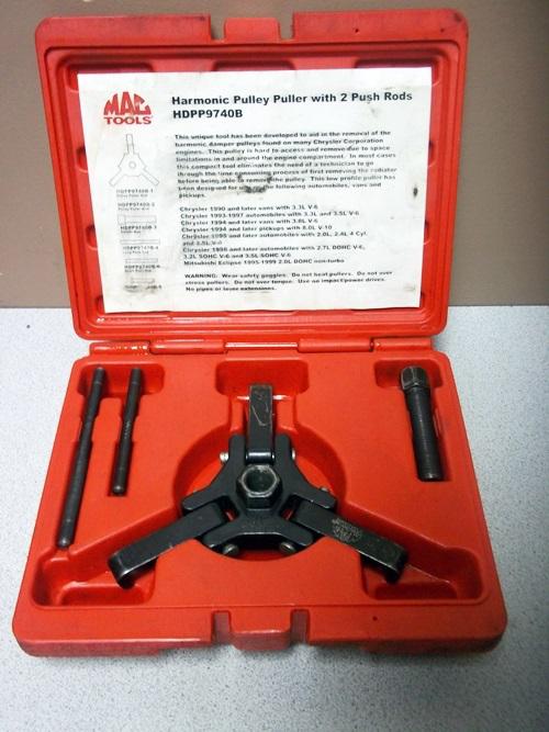 Mac harmonic pulley puller with 2 push rods hdpp9740b in hard case