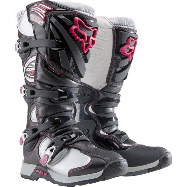 Black/pink 11 fox racing comp 5 women's boots